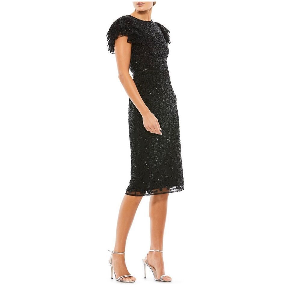 Mac Duggal Floral Beaded Sheath Dress size 2